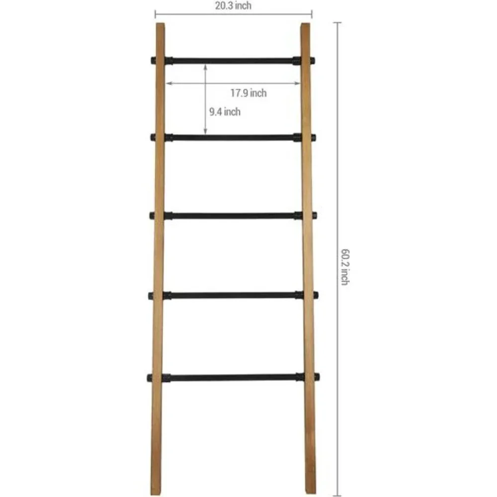 Rustic Burnt Wood Throw Quilt Blanket Ladder Farmhouse Style
